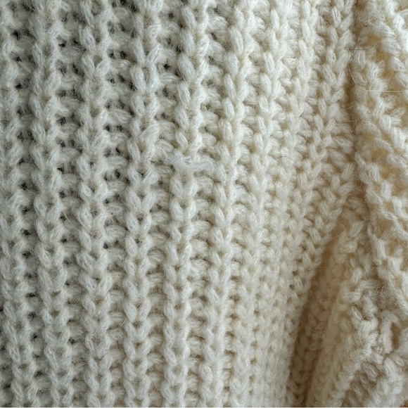 Ralph Lauren Faux Fur Collar Cream Wool Alpaca Knit Cardigan Sweater Size Med - Picture 7 of 16